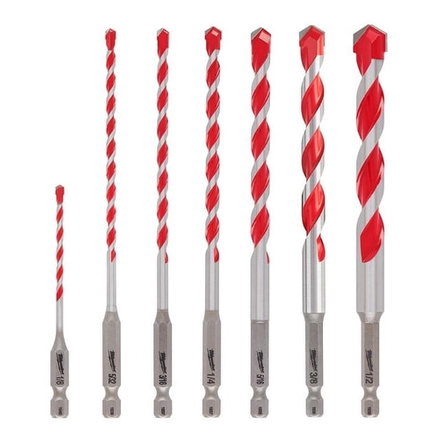 Kit 7 Brocas Punta Carburo Zanco Hex 1/4 Milwaukee 48209057 Milwaukee 48209057