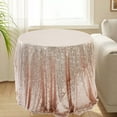 thumbnail image 5 of Round Glitter Tablecloth for Weddings & Parties | 47x47 Inch Sequin Decor | Pink, Mint Green, Red, Rose, Silver Colors | 1 Piece Nylon Table Cover, 5 of 5