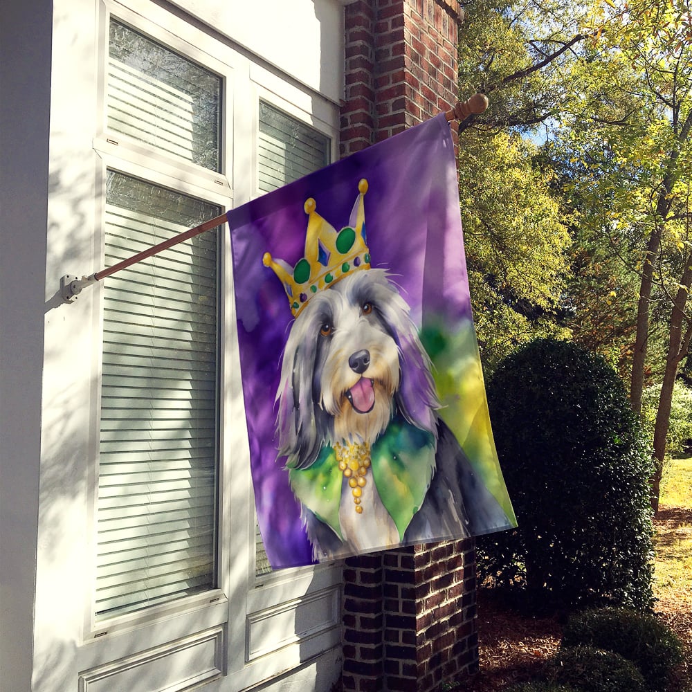 Bearded Collie King of Mardi Gras House Flag 28 in x 40 in