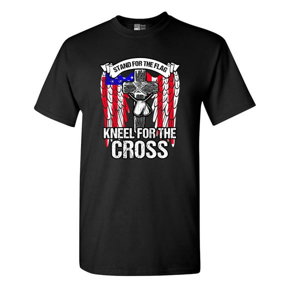 Stand For The Flag Kneel For The Cross Army Necklace USA DT Adult T-Shirt Tee
