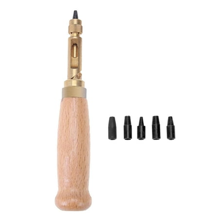 

OUNONA Punch Hole Belt Drill Screw Japanese Stick Eyelets Changeable Hollow Bookbinding Puncher Set Leather Kit Paper Center