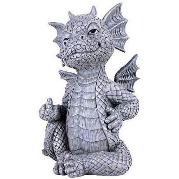 Garden Dragon Finger up Garden Display Decorative Sculpture Stone Finish 10"H