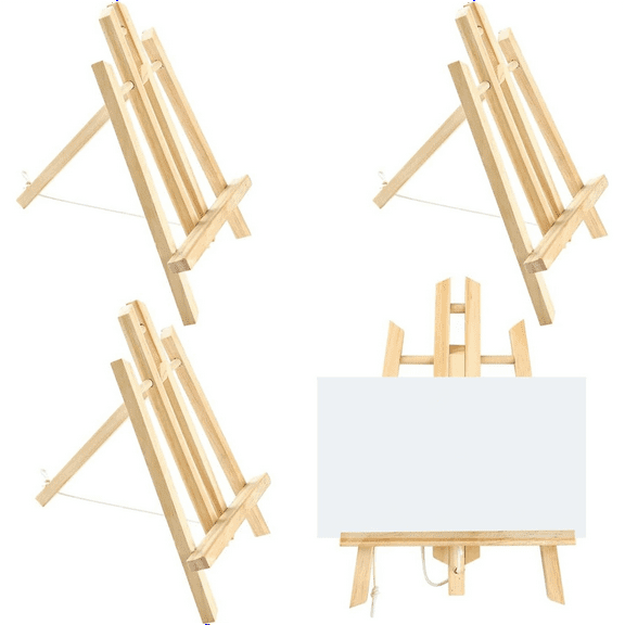 6pcs 16 inch Wood Easels, Easel Stand for Painting Canvases