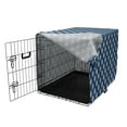 thumbnail image 3 of Indigo Dog Crate Cover, Greek House Tile Inspired Design with Floral Flower Leaf Details, Easy to Use Pet Kennel Cover for Medium Large Dogs, 35" x 23" x 27", Navy Blue and White, by Ambesonne, 3 of 6