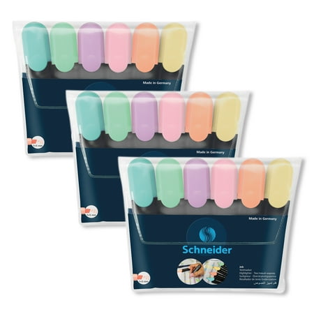 UPC: 0194629108473 | Schneider Job Highlighters Chisel Tip Assorted Pastel Colors 6 Per Pack 3 Packs (PSY115097-3)