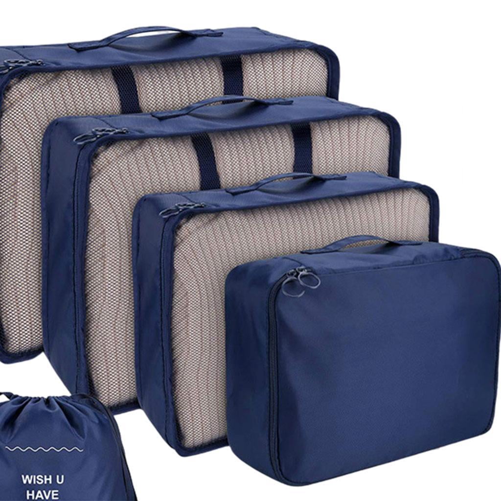 Nishiyuenyi 8Pcs/Set Packing Cubes Clothes Sorting navy