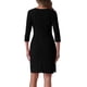 thumbnail image 3 of Vestido envolvente INSPIRE CHIC para mujer con mangas 3/4 y escote en V, vestido midi elegante y casual para invitadas de boda XL Negro, 3 of 6