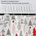 thumbnail image 5 of Christmas Shower Curtain, Grey and Red Xmas Tree Shower Curtain for Bathroom Winter Snowflake Decorative Bathroom Curtain with Hooks Waterproof New Year Shower Curtain, 72x72 Inch, 5 of 6