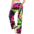 thumbnail image 5 of GZHJMY Women's Pajama Pants Abstract Triangular Print Comfy Stretch Sleepwear Womens Wide Leg Pants Casual Loose Yoga Sweatpants Comfy Lounge Pajama, X-Large, 5 of 7