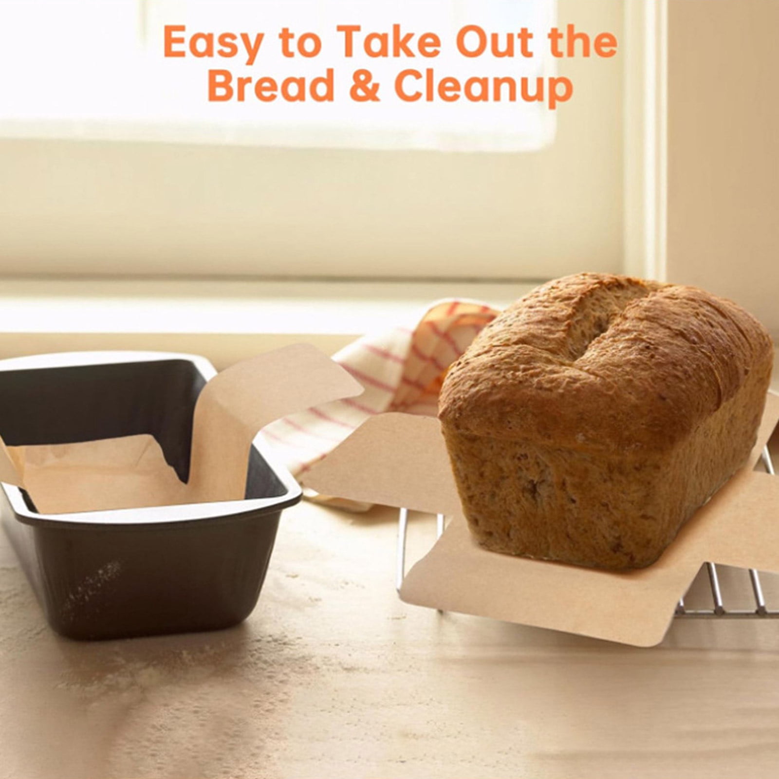 Single Uses Oven Bread Pan Liners with Oil-Resistant Layer Nonstick Coating Parchment Paper for Baking Treats and Loaves
