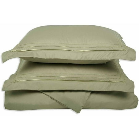 Superior Light Weight and Super Soft Brushed Microfiber, Wrinkle Resistant Duvet Cover with 3-Line Embroidered Pillow Shams