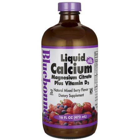 Bluebonnet Liquid Calcium Magnesium Citrate, Mixed Berry, 16 FL