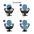 thumbnail image 4 of Floral Office Chair Slipcover, Illustration of Strips with Flowers and Swirls, Protective Stretch Decorative Fabric Cover, Standard Size, Turquoise Pale Blue, by Ambesonne, 4 of 5