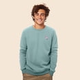 thumbnail image 3 of Dalix Flamingo Embroidered Fleece Crewneck Long Sleeve Sweatshirt Mens in Heather Blue Lagoon S Small, 3 of 5