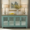 thumbnail image 2 of Liberty Furniture Industies, INC Kensington 4 Door Accent Cabinet in Turquoise w/ Worn Wood Tone Top, 2 of 9