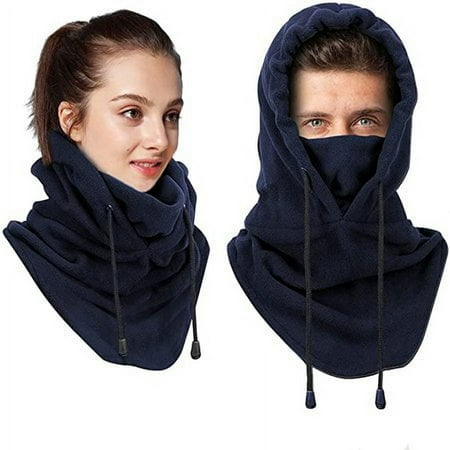 Balaclava Face Mask Winter Windproof Ski Mask Thermal Fleece Motorcycle Masks Neck Warmer Face Cover Hat for Skiing Running Biking Outdoor Sports Unisex (Navy Blue)