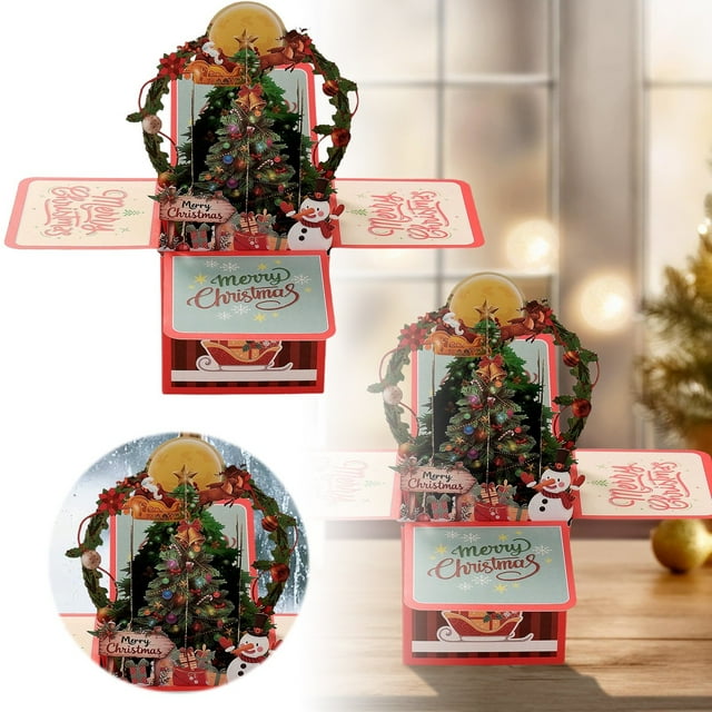 Carte de Vœux avec Design Surprise 3D pour Célébration Festive de Noël