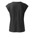 thumbnail image 4 of BKQCNKM Shirts for Women T Shirts for Women Short Sleeves V Neck Plain Color Soft Loose Fitting Summer T Shirts Women Tshirts Shirts for Women, Black M, 4 of 5