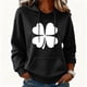 thumbnail image 1 of Xuyuer Womens St. Patrick's Day Clover Print Hoodie Casual Long Sleeve Sweatshirt Irish Shamrock Pullover Tops Sweatshirts Clover Print Shirts Casual Irish Gift Loose Fit Tops, 1 of 6