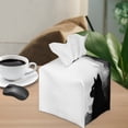 thumbnail image 5 of Psesaysky Stylish Tissue Box Cover Square with Black Cat Design - PU Leather Tissue Boxes Holder Waterproof Decorative Cube Cover for Bathroom and Home, 5.1"X5.1"X5.5", 5 of 7