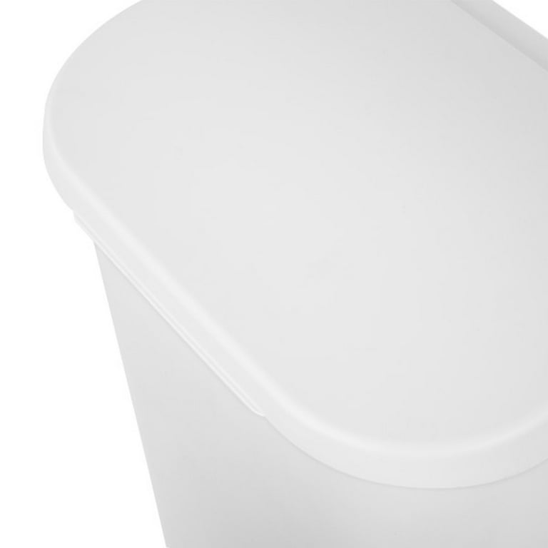 Sterilite 11.3 Gallon Lift Top Lid Wastebasket Trash Can, White (6