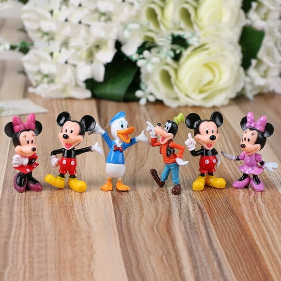 6 pièces/ensemble figurines Disney Mickey Mouse Minnie Mouse décoration de Château de fête d'anniversaire PVC figurines d'anime enfants jouets