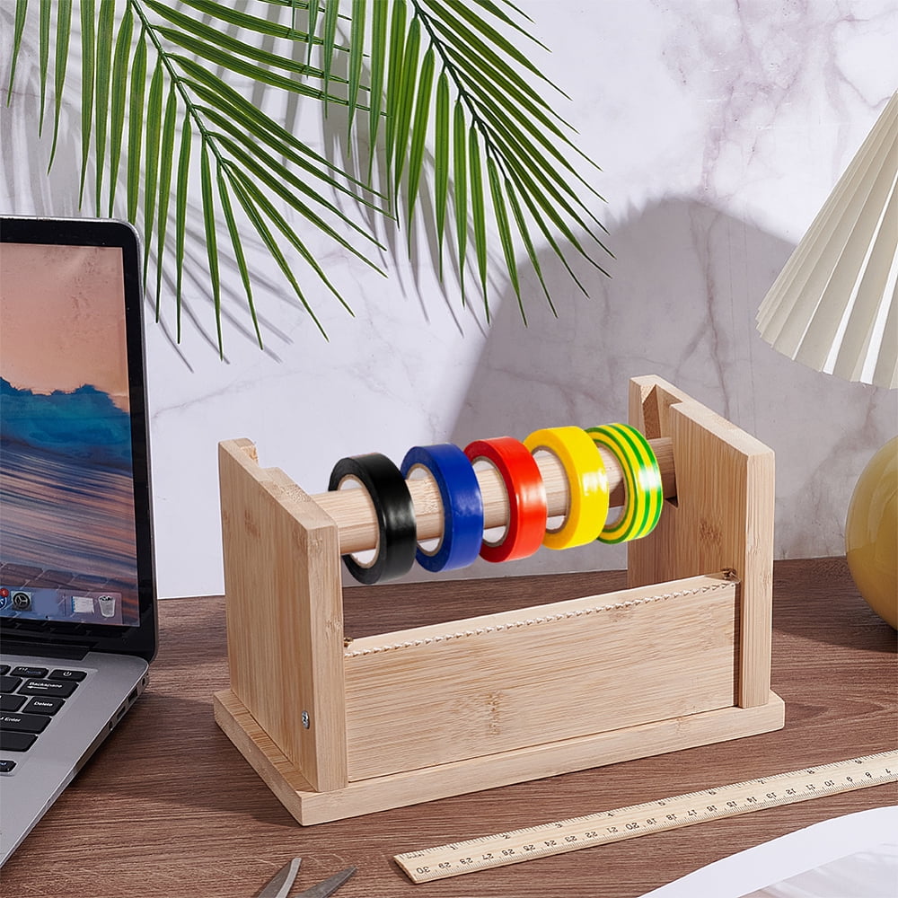 1set Wood Masking Tape Dispenser Craft Tape Dispenser Wood Adhesive Tape Dispenser Multi Roll Tape Dispenser Tape Cutter