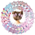 thumbnail image 6 of 24PCS 4.5Inch Bows for Girls Boutique Grosgrain Ribbon Rainbow Hair Bow Alligator Hair Clips Pigtail Bows Unicorn Hair Clips for Baby Girls Toddler Kids Children Teens in Pairs, 6 of 7
