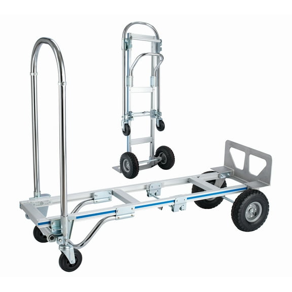 SHZOND 2 in 1 Convertible Hand Truck,  1000 LBS Weight Capacity Heavy Duty Hand Truck, 4 Wheels Durable Aluminum and Steel Construction Hand Truck Dolly with  Nose Plate