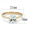 thumbnail image 3 of Womens Rose Gold Ring Anillo Para Mujer Stainless Steel Ring with AAA Grade CZ in Clear Teramo, 3 of 4