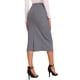 thumbnail image 3 of Falda recta de mujer Inspire Chic, midi, de cintura alta, tipo lápiz, color gris claro, talla M, 3 of 6