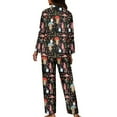 thumbnail image 5 of Kuiaobaty Mushroom Flower Santa Claus Print Womens Pajamas Set Long Sleeve Sleepwear Button Down Nightwear Soft Pj Lounge Sets, Size 3XL, 5 of 7