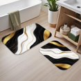 thumbnail image 2 of Black and Gold Marble Pattern Bath Mat Set Of 2,Non-Slip Rug for Bathroom,Kitchen,Bedroom,Entrance, 30x17 and 23.5x15.7 Inches, 2 of 5