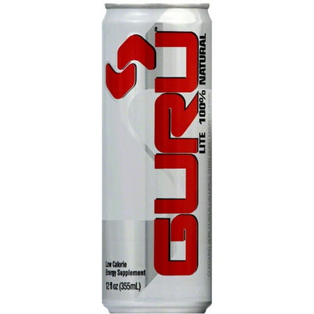 Guru Lite 100% Natural Energy Drink, 12 fl oz, (Pack of