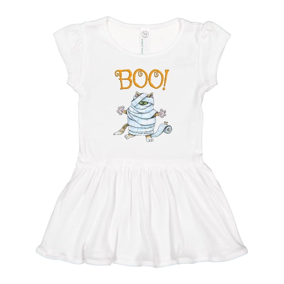 Inktastic Boo with Mummy Cat Girls Toddler Dress