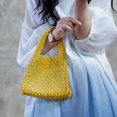 thumbnail image 2 of CAILDANL Mini Clutch Handbag Fishing Net Bucket Bag Cotton Rope Crochet Drawstring Woven Beach Bag Small Tote for Women Girls, 2 of 3