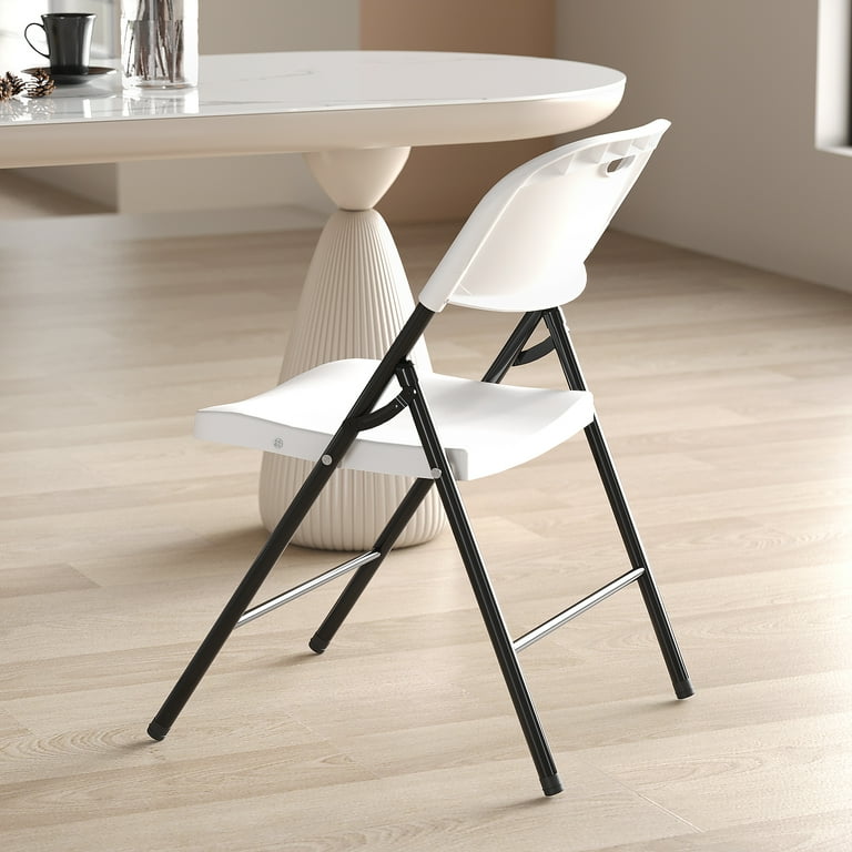 Nazhura Heavy Duty Plastic Folding Chair with Reinforced Steel