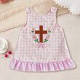 thumbnail image 2 of Sgkm Dresses for Girls Crew Neck Embroidery Ruffle Plaid Dresses Sleeveless Toddler 18 Months Girl Clothes, 2 of 6