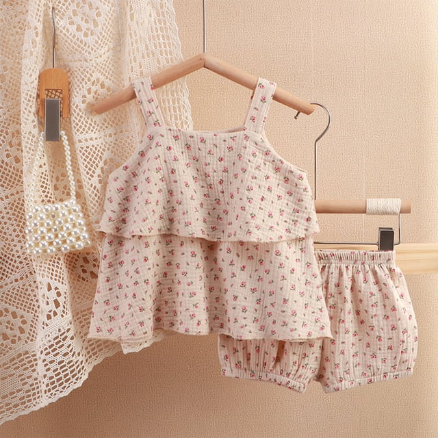 Shorts pour Filles, Robe à Manches Courtes, Mode Décontractée pour Filles Hauts à Manches Courtes Col Rond Boutons Ensembles de Shorts Unis