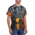 thumbnail image 2 of Bixox Men's Various Herbs And Spices In Spoons Printed Short Sleeve Skinny Athletic T-Shirt, 2 of 6