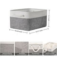 thumbnail image 2 of PHOGARY 2 Pack Fabric Storage Baskets, Closet Organizers with Handles, Collapsible Storage Bins for Shelves Canvas Bins for Closet Organization Home Baskets Storage Linen Closet, 14.2x10.2x6.3inch, 2 of 9
