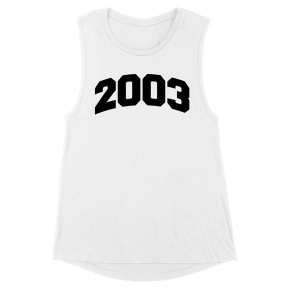 2003 College Style Women's Muscle Tank Large White