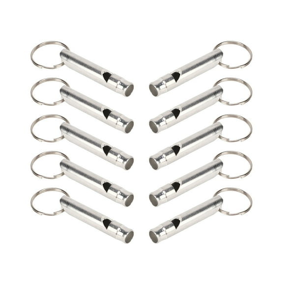 Nimomo Sifflet d'urgence 10 Pièces Sifflets De Sécurité en Plein Air Super Puissants pour Le Camping, la Randonnée, la Chasse, Les Sports en Plein Air Et Les Situations d'urgence(银色)