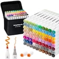 thumbnail image 1 of Set artístico AnyMark de 80 colores con doble punta con marcadores de alcohol, 1 of 7