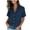 Navy, variant on TAGOLD Womens Short Sleeve Round-Neck Blouses & Shirts Solid Color Lapel Button Short Sleeve Top