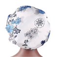 thumbnail image 1 of Bonnets de Sommeil pour Femmes à Imprimé Floral à la Mode en Satin à Bords Larges Bonnet de Soins Capillaires, 1 of 2