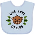 thumbnail image 3 of Inktastic Live Love Otters Boys or Girls Baby Bib, 3 of 4