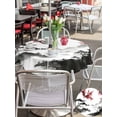 thumbnail image 5 of Outdoor Tablecloths with Umbrella Hole & Zipper, Chinese Mountain Round Tablecloth 54 Inch, Landscape Painting Red Plum Flowers Waterproof Table Cloth, Patio/Pool/Picnic Table Covers, 5 of 8