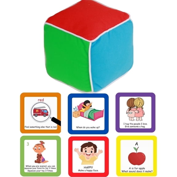 Roll & Play Toddler Learning Cube Game – First Board Game for Ages 18M  | Teaches Colors, Numbers, Emotions & Language | Roll the Cube, Pick a Card Activity Game for Early Learning & Development