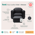 thumbnail image 5 of Keet Premium Black Children's Chair, Heavy Duty Faux Leather with Ottoman, 5 of 6